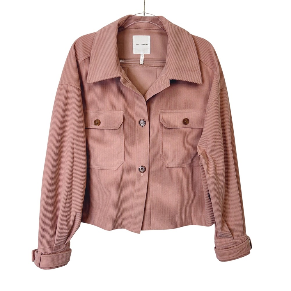 Avec Les‎ Filles Pink Corduroy Shirt Jacket Women's Size XL Shacket